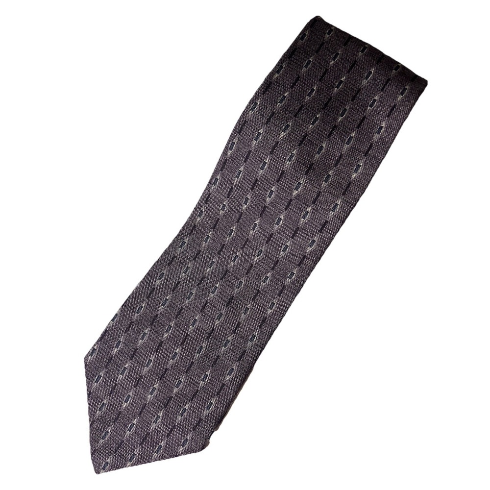 PERRY ELLIS PORTFOLIO Men's Silk Tie Necktie MADE IN‎ USA GEOMETRIC PURPLE